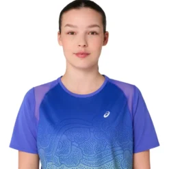 Maglietta da trail Asics Road Fade Short Sleeve W Cobalt Burst Illuminate Green