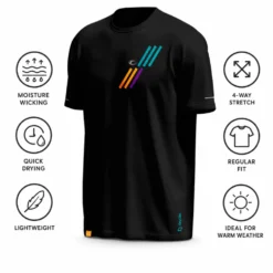 Maglietta da trail Bv Sport Haut Technique Light Reflect Noir Turquoise
