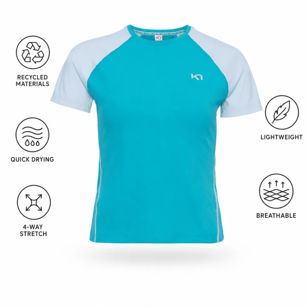 Maglietta da trail Kari Traa Linnea Tee Shirt Blue Lagoon