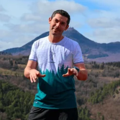 Maglietta da trail Le Colibri Frenchy Le Forestier Vert Blanc
