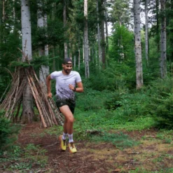 Maglietta da trail Le Colibri Frenchy Isard Blanc Vert
