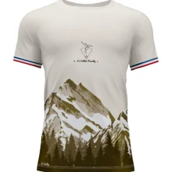 Maglietta da trail Le Colibri Frenchy Isard Blanc Vert