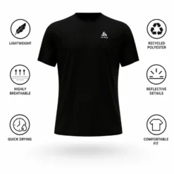 Maglietta da trail Odlo Essential Flyer Short Sleeve Black