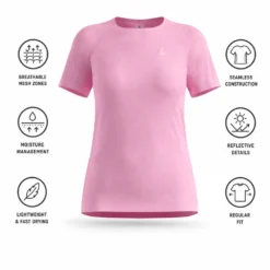 Maglietta da trail Odlo Essential 365 Short Sleeve W's Hyper Pink Melange