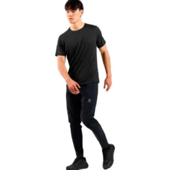 Maglietta da trail Odlo Essential 365 Tee Shirt Crew Neck Short Sleeve Black Melange