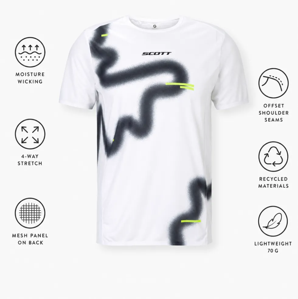 Maglietta da trail Scott Rc Run Short Sleeve White Black