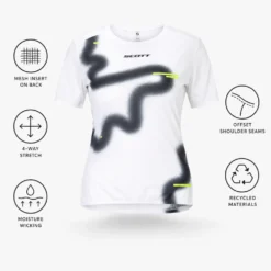 Maglietta da trail Scott W's Rc Run Short Sleeve White Black