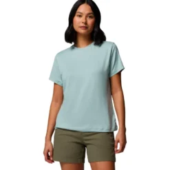 Maglietta da trekking Columbia Parsons Point Back Graphic Crushed Blue Heather Floral Fun