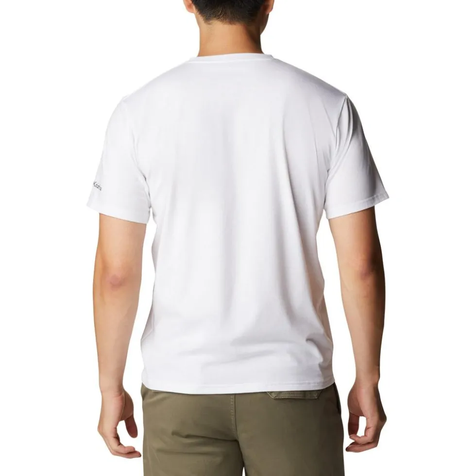 Maglietta da trekking Columbia M's Sun Trek SS Graphic Tee White / Multi C Graphic