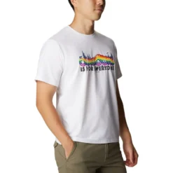 Maglietta da trekking Columbia M's Sun Trek SS Graphic Tee White / Multi C Graphic