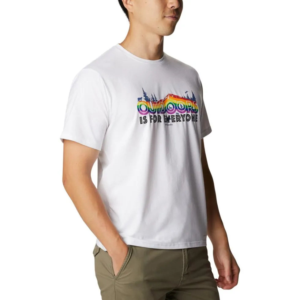 Maglietta da trekking Columbia M's Sun Trek SS Graphic Tee White / Multi C Graphic