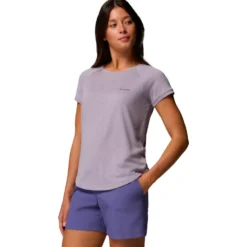 Maglietta da trekking Columbia Bogata Bay Short Sleeve Lavender Pearl
