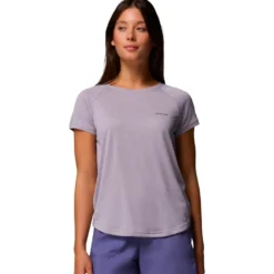 Maglietta da trekking Columbia Bogata Bay Short Sleeve Lavender Pearl