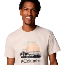 Maglietta da trekking Columbia Path Lake Graphic Tee II Dark Stone Peaceful Perspective