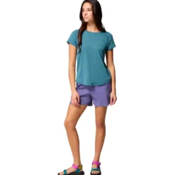 Maglietta da trekking Columbia Bogata Bay Short Sleeve Everblue