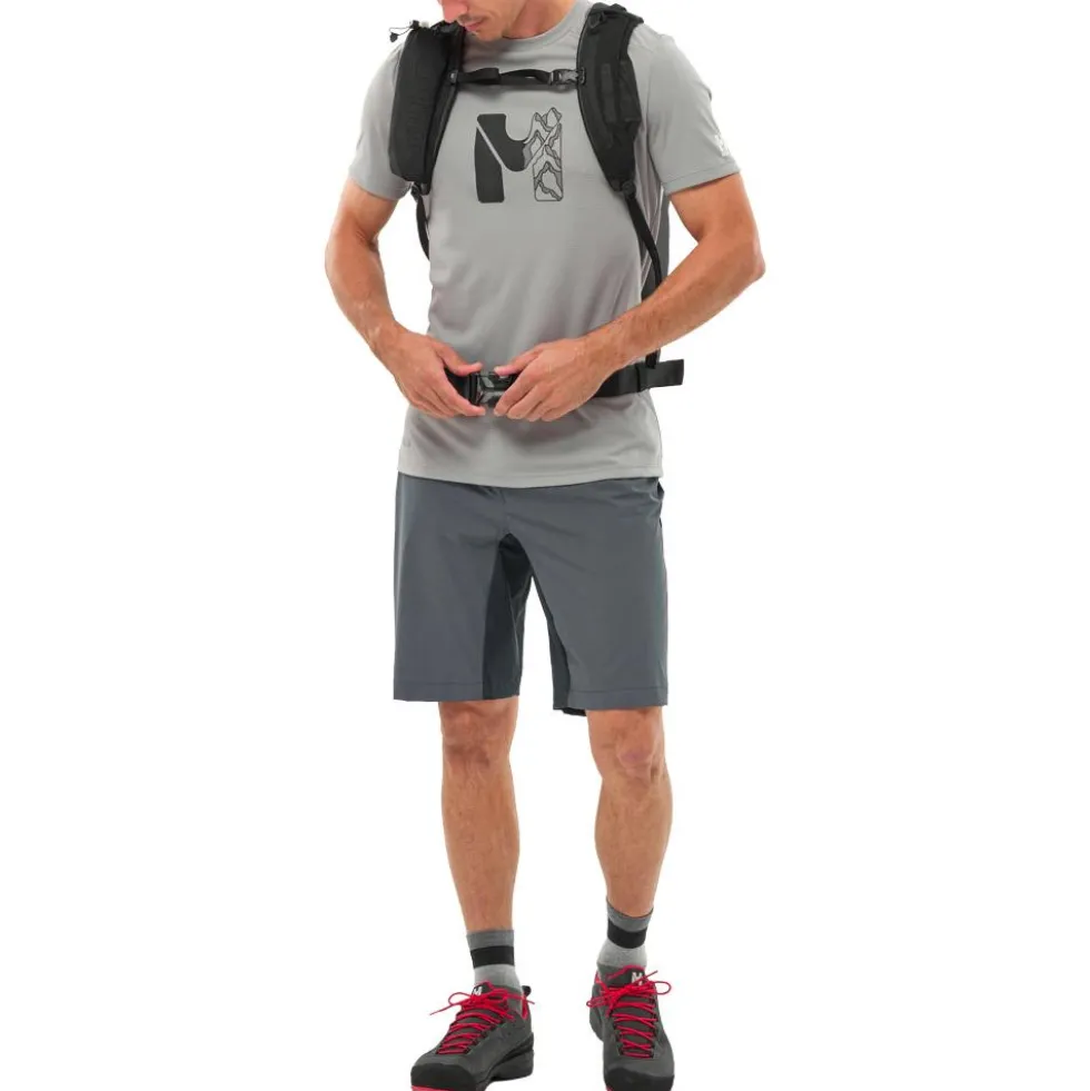 Maglietta da trekking Millet Kamet Map Short Sleeve Granite