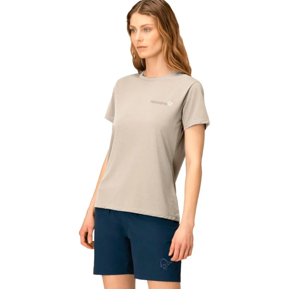 Maglietta da trekking Norrona Femund Tech T Shirt W Oatmeal