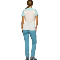 Maglietta da trekking Norrona Falketind EqualiserUll Ws Aqua Haze Whisper White
