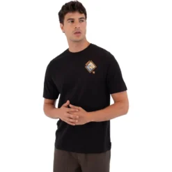 Maglietta Hurley Short Sleeve Printing Press Disques Black