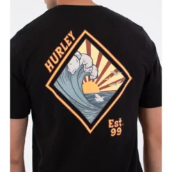 Maglietta Hurley Short Sleeve Printing Press Disques Black