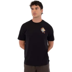 Maglietta Hurley Short Sleeve Printing Press Disques Black
