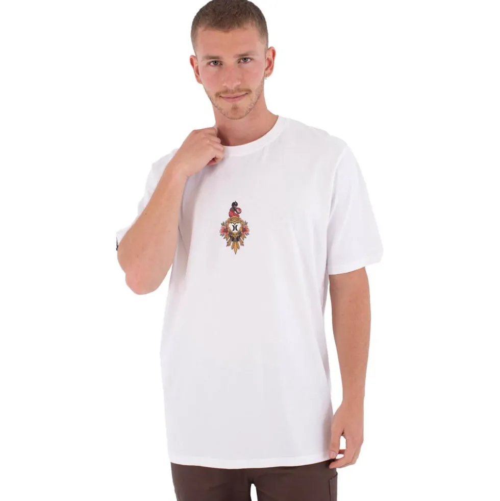 Maglietta Hurley Tattoo Trudy Heart Short Sleeve White