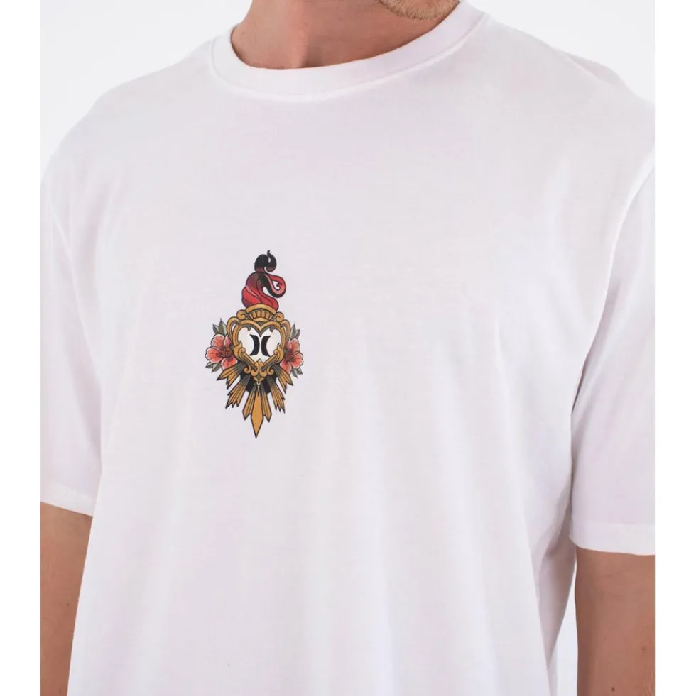 Maglietta Hurley Tattoo Trudy Heart Short Sleeve White