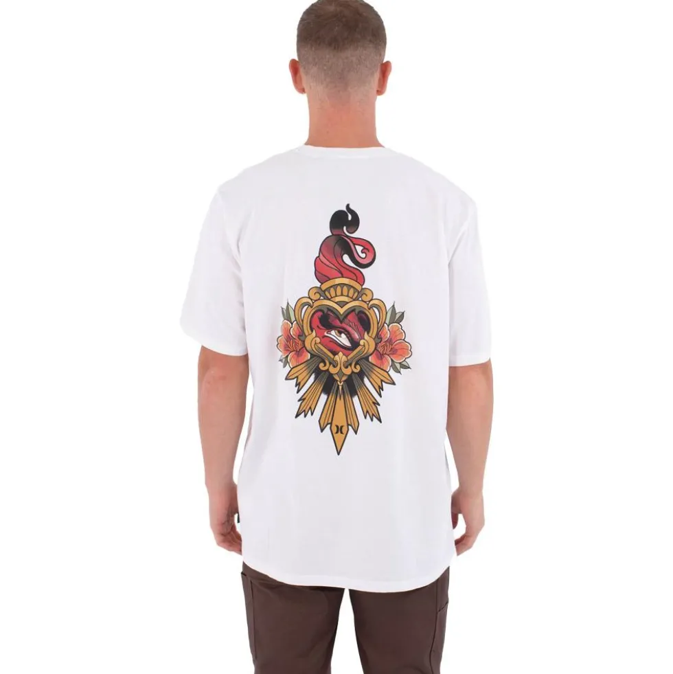 Maglietta Hurley Tattoo Trudy Heart Short Sleeve White