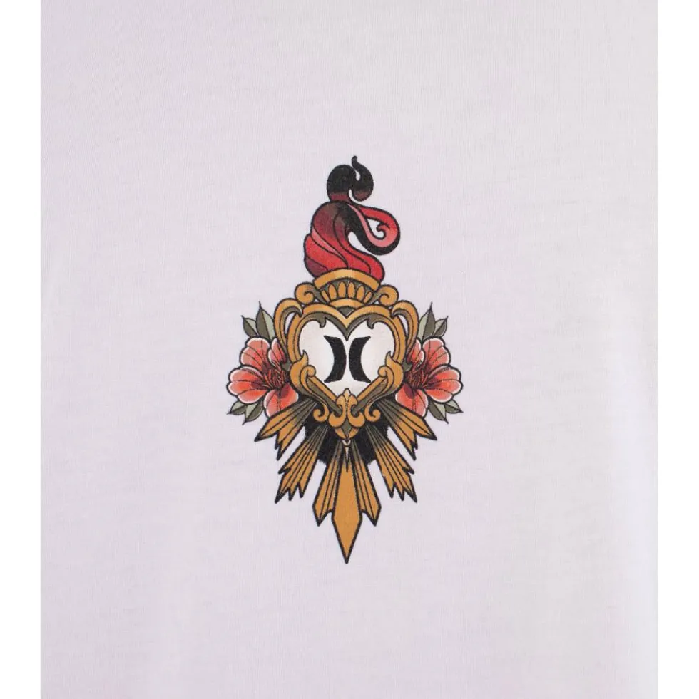 Maglietta Hurley Tattoo Trudy Heart Short Sleeve White