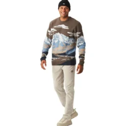 Maglione Picture Gibow Knit Sweater Cloudy Landscape Men