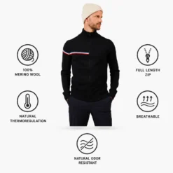 Maglione Rossignol Odysseus Full Zip Merino Black
