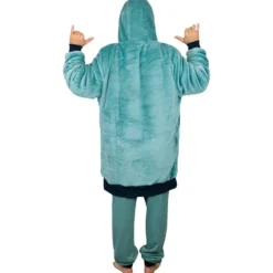 Mantelle All-In Poncho Plaid Blue Green