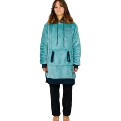 Mantelle All-In Poncho Plaid Blue Green