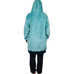 Mantelle All-In Poncho Plaid Blue Green