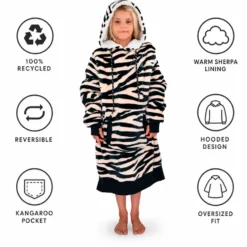 Mantelle All-In Poncho Plaid Junior Zebra