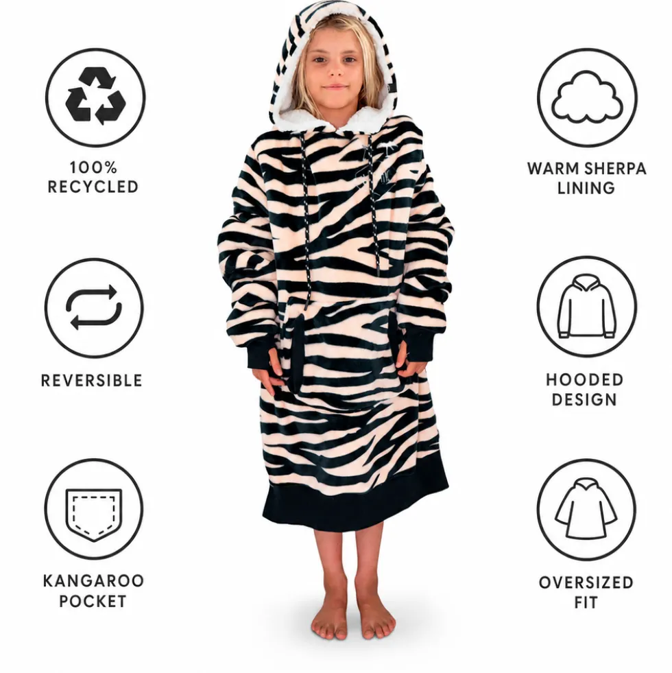 Mantelle All-In Poncho Plaid Junior Zebra