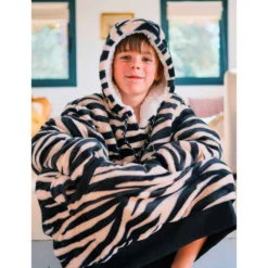 Mantelle All-In Poncho Plaid Junior Zebra