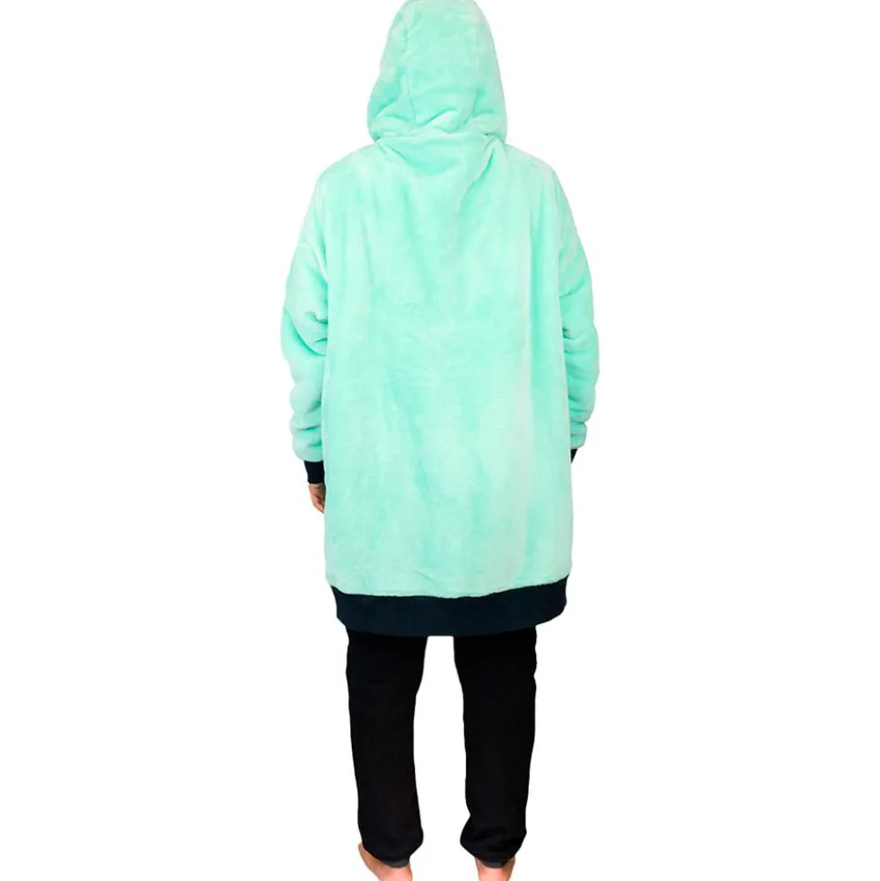 Mantelle All-In Poncho Plaid Turquoise