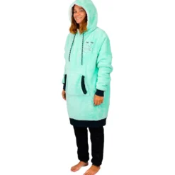 Mantelle All-In Poncho Plaid Turquoise