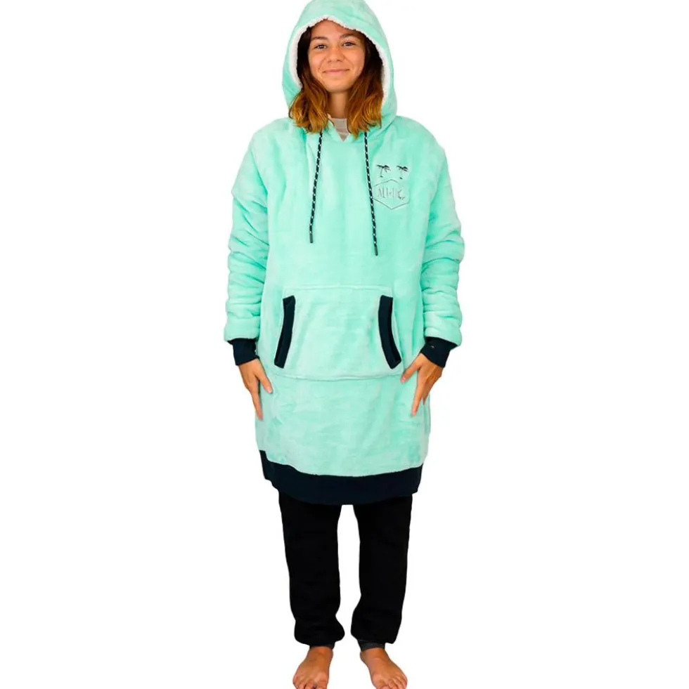 Mantelle All-In Poncho Plaid Turquoise