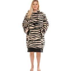 Mantelle All-In Poncho Plaid Zebra Dark Pink