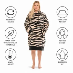 Mantelle All-In Poncho Plaid Zebra Dark Pink