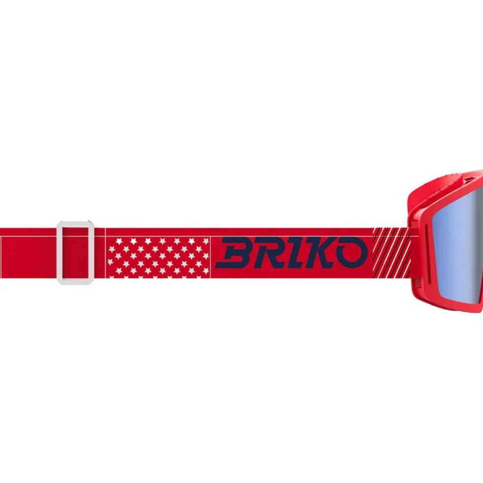Maschera Briko Frostbite Kids Usa Red Cardinal Tanagaroa Blue Blue Mirror