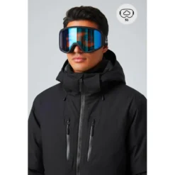 Maschera Glisshop Mountain Belledonne Black Adaptive Blue Mirror