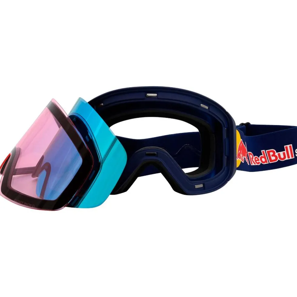 Maschera Red Bull Spect Jamm Matt Blue I-Boost Smoke Blue Mirror + Light Pink