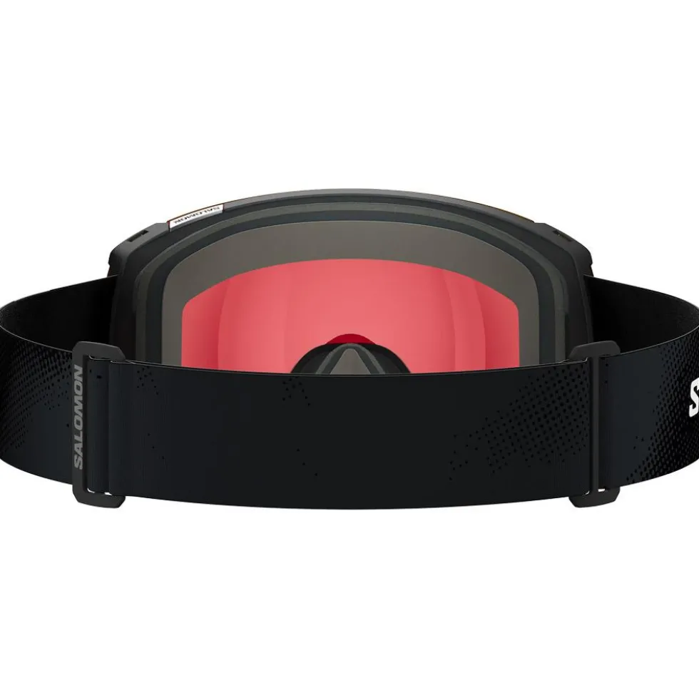 Maschera Salomon Radium Black Sigma Poppy Red