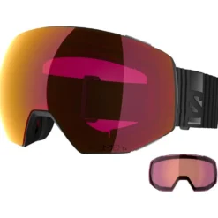 Maschera Salomon Radium Prime Black Sigma Poppy Red + Sigma Light Blue
