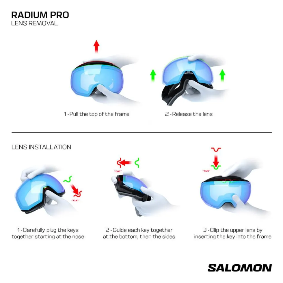 Maschera Salomon Radium Pro Black Sigma Poppy Red + Sigma Light Blue
