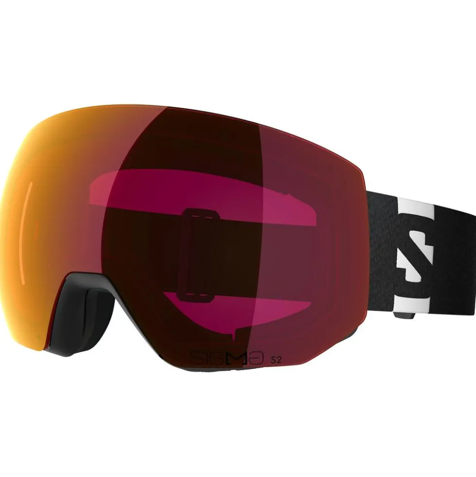 Maschera Salomon Radium Pro Black Sigma Poppy Red + Sigma Light Blue