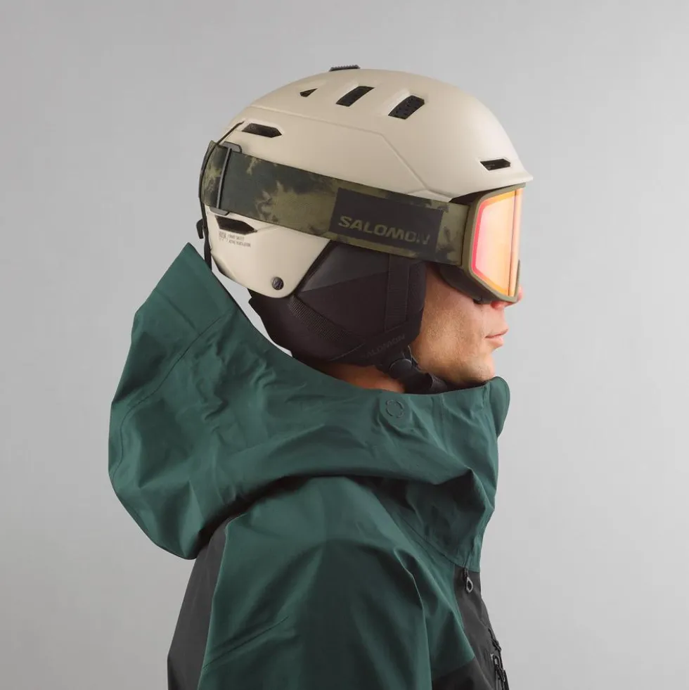 Maschera Salomon Sentry Pro Olive Night Sigma Photo Poppy Red